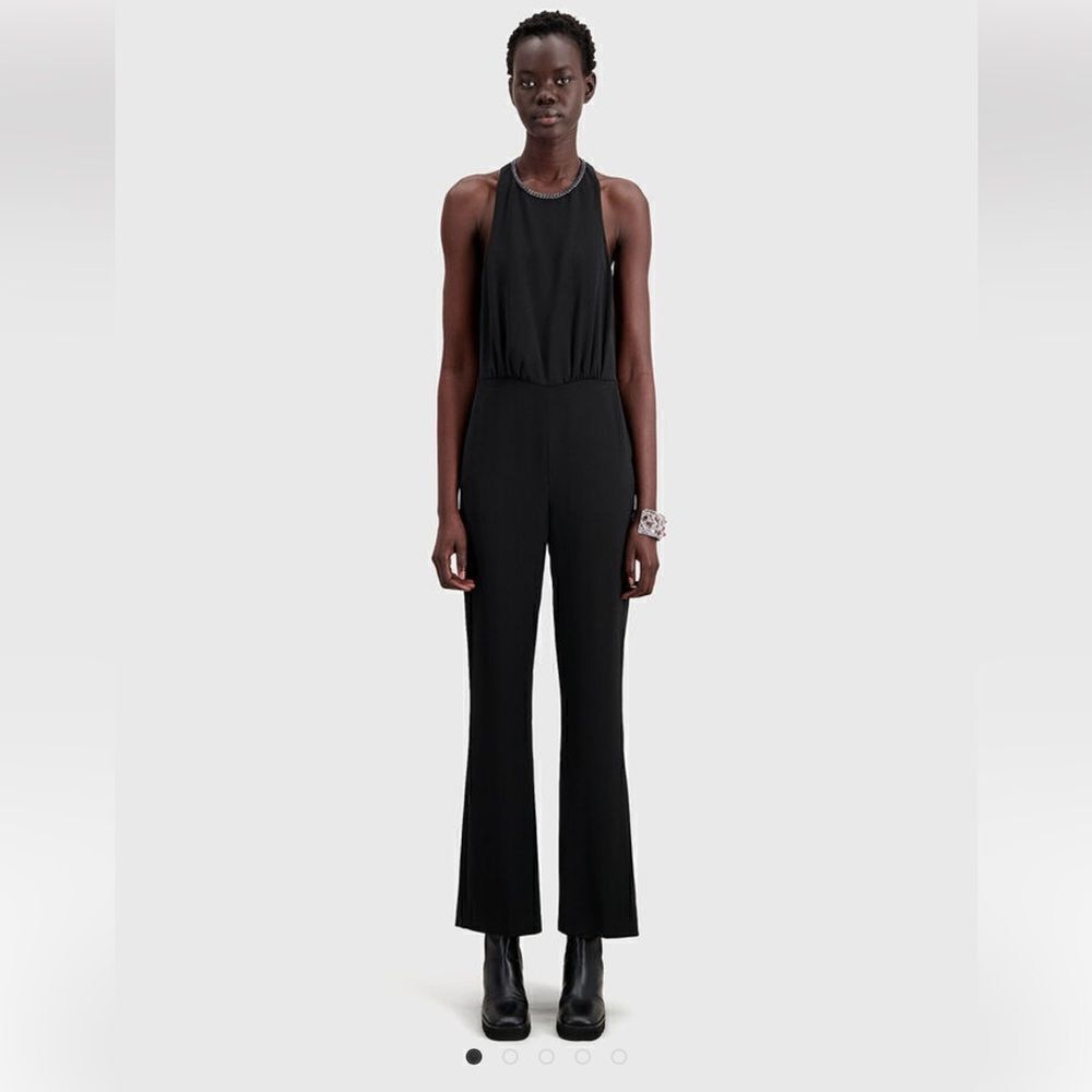 $395 The Kooples back cut out Jumpsuits with metal chain accent NWT SMALL